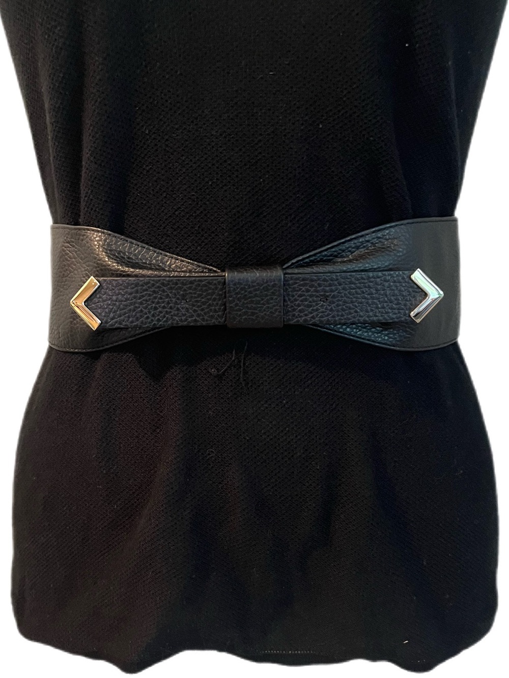 Per Se by Carlisle Black Leather Bow Waist Belt - NWT